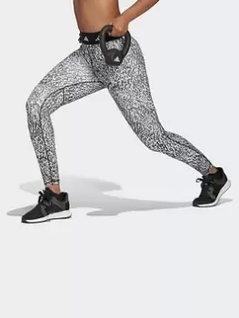 Image of adidas Techfit Pixeled Camo Leggings, White/Black, Size S, Women