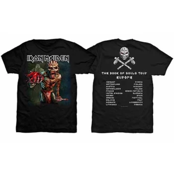 Image of Iron Maiden - The Book of Souls European Tour V.1 Unisex Medium T-Shirt - Black