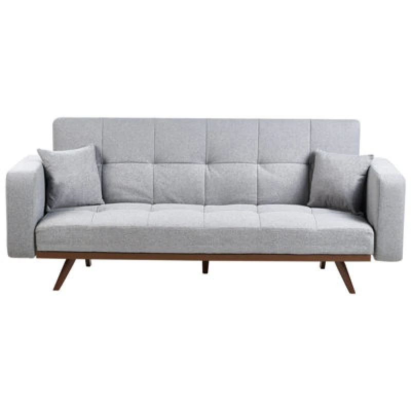 Image of Beliani Modern Sofa Bed 3 Seater Hjulby Grey