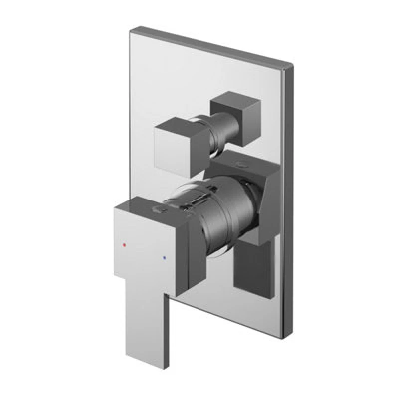 Image of Balterley Concealed Manual Shower Valve with Diverter and Lever Handle 180mm Silver