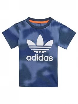 Image of Adidas Originals Boys Infant Short Sleeve T-Shirt - Blue/White