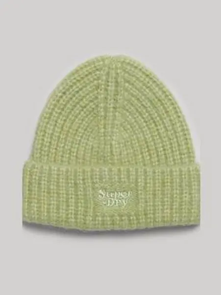 Image of Superdry Mellow Green Rib Knit Beanie Hat