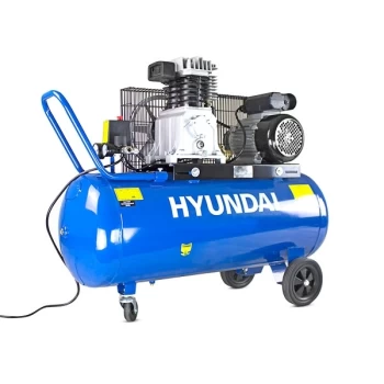 Image of Hyundai 100 Litre Air Compressor, 14CFM/145psi, Twin Cylinder, Belt Drive 3hp HY3100P