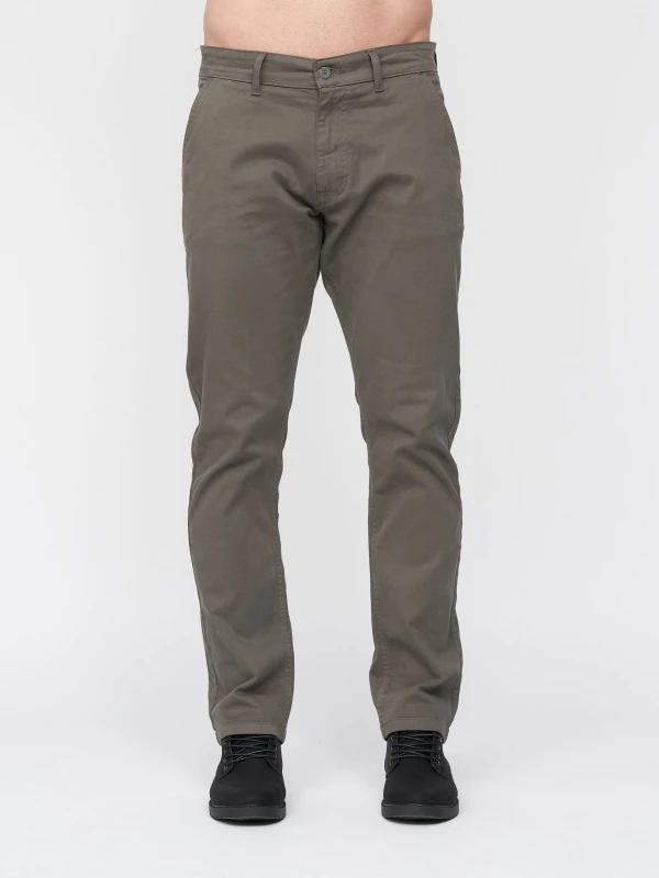 Image of Duck&Cover Moretor Mens Slim-Fit Lightweight Stretch Canvas Chinos with Secure Penny Pocket in Olive Size: 36S Olive Male 36S