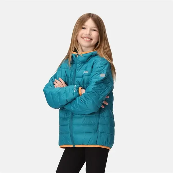 Image of Regatta Junior Hooded Marizion Padded Jacket - Gulfstream(Sea Haze) C5-C6yrs