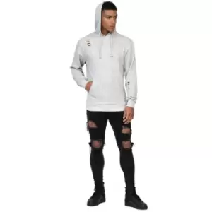 Image of AWDis Just Hoods Mens Distressed Hoodie (S) (Heather Grey)