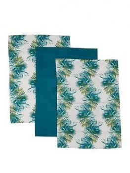 Image of Premier Housewares Winter Palm Set Of 3 Tea Towels