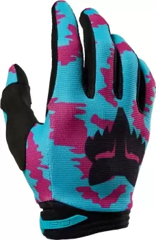 Image of FOX 180 Nuklr Motocross Gloves, black-turquoise, Size L, black-turquoise, Size L