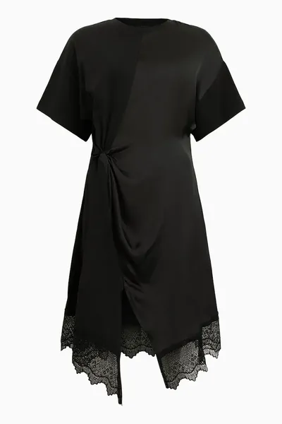 Image of Allsaints Lana Lace Dress Black W3QIC Female 8,10,12,14,16