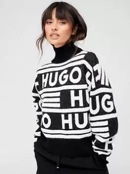 Image of HUGO Sismina Logo Jumper - Black, Size XS, Women
