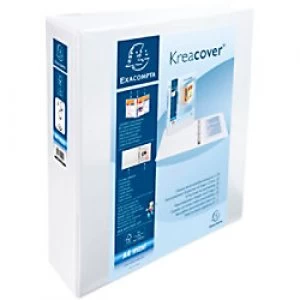 Image of Exacompta Presentation Ring Binder Kreacover Personal 51824E Polypropylene A4+ 2 ring 50 mm White Pack of 10