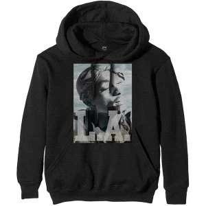 Image of Tupac - LA Skyline Mens Medium Pullover Hoodie - Black