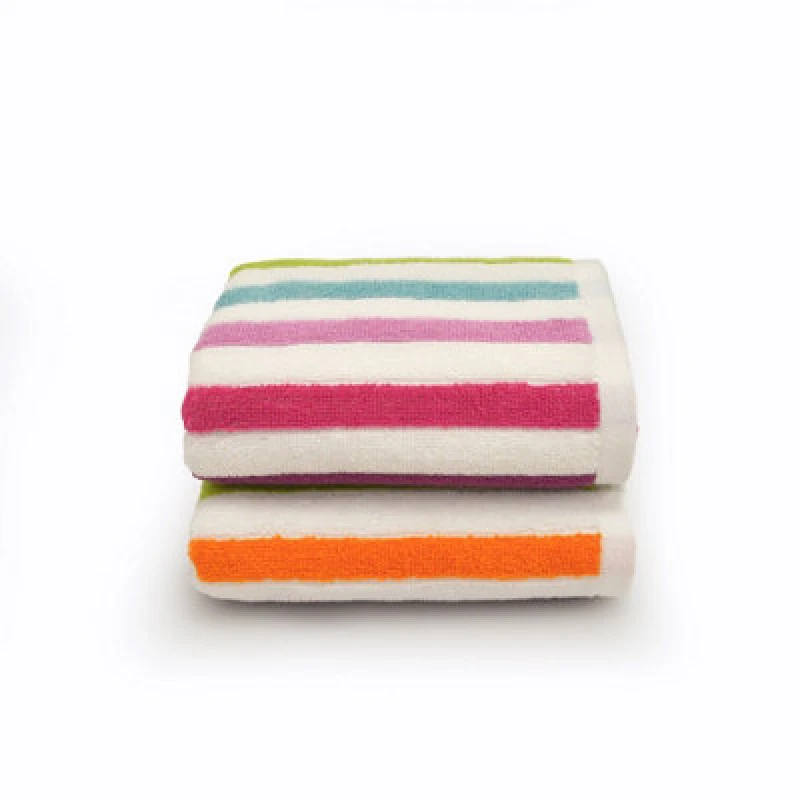 Image of Allure Bath Fashions Cali Multicoloured Striped Hand Towels - Pack Of 2