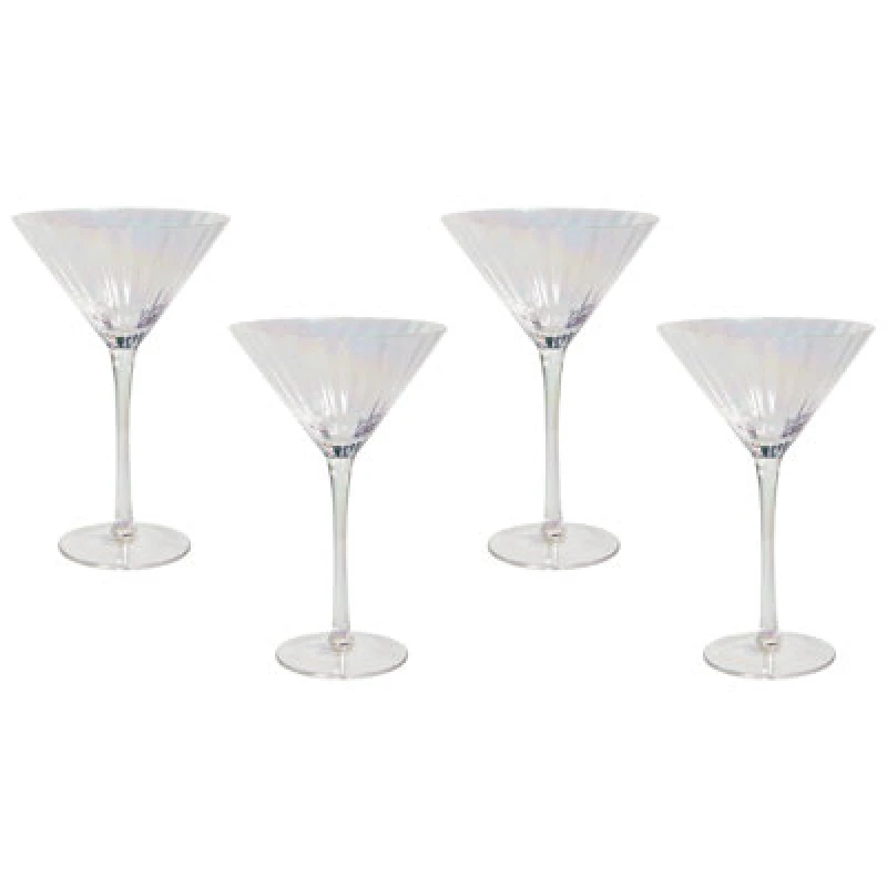 Image of Beliani Set Of 4 Martini Glasses Morganite 220 Ml Transparent