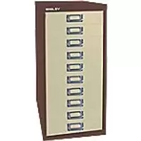 Image of Bisley Multi Drawer Cabinet H2910NL 10 Drawers Brown, Cream 279 x 380 x 590 mm
