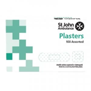 Image of St Johns Ambulance DetecTable Plasters Blue Assorted Sizes Pack of 100