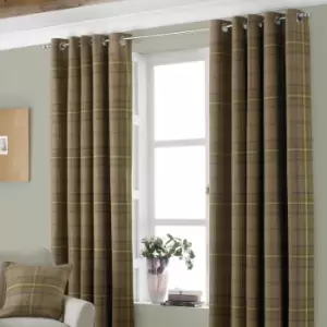 Image of Aviemore Tartan Faux Wool Eyelet Curtains Thistle