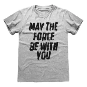 Image of Star Wars Mens May The Force Be With You Heather T-Shirt (S) (Heather Grey)