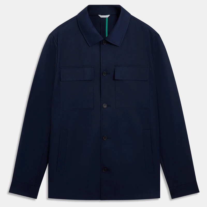 Image of Ted Baker Slim Fit Overshirt Navy male XS (1)