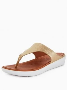 Image of FitFlop Banda II Toe Thong Sandal Metallic Gold Size 7 Women