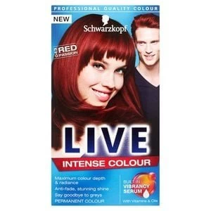 Image of Schwarzkopf LIVE Intense Colour 043 Red Passion Hair Dye Red