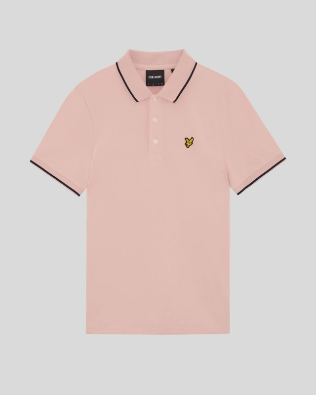 Image of Lyle & Scott Mens Tipped Polo Shirt in Pink