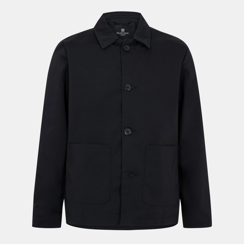 Image of Brave Soul Brave Soul Men Patch Pocket Coach Jacket in Black Size: Small Black S Male 5054072900022