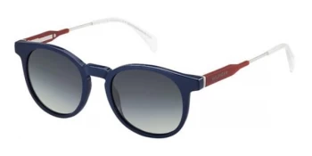 Image of Tommy Hilfiger 1350/S Sunglasses Blue / Palladium / Red JX3 49mm