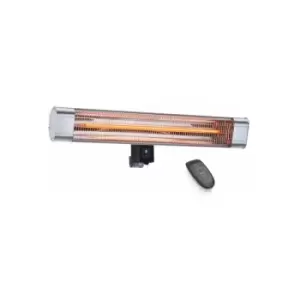 Image of Devola Platinum 2.4kW Wall Mounted Patio Heater with Remote Control IP65 - Silver