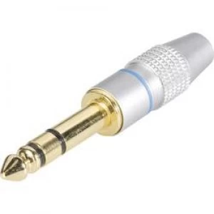 Image of 6.35mm audio jack Plug straight Number of pins 3 Stereo Silver Kash