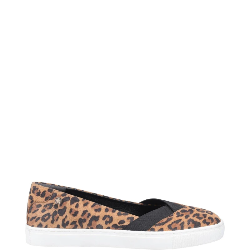 Image of Hush Puppies 'Tiffany' Smooth Leather Slip On Shoes Camel