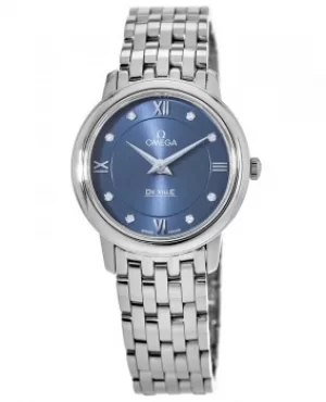 Image of Omega De Ville Prestige Blue Diamond Dial Womens Watch 424.10.27.60.53.001 424.10.27.60.53.001
