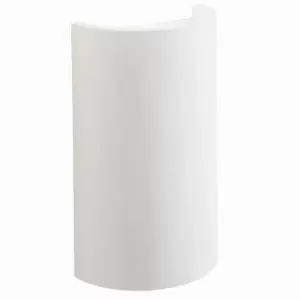 Image of Up & Down LED Wall Light Primed White (Ready for Paint) Curved Lamp Fitting Kit