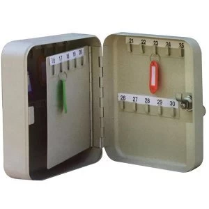 Image of 5 Star Facilities Key Cabinet Steel Lockable with Wall Fixings Holds 30 Keys W160xD80xH200mm