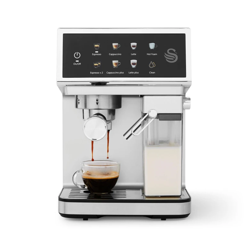 Image of Swan Digital One-Touch Espresso Coffee Machine - Stainless Steel - SK22154