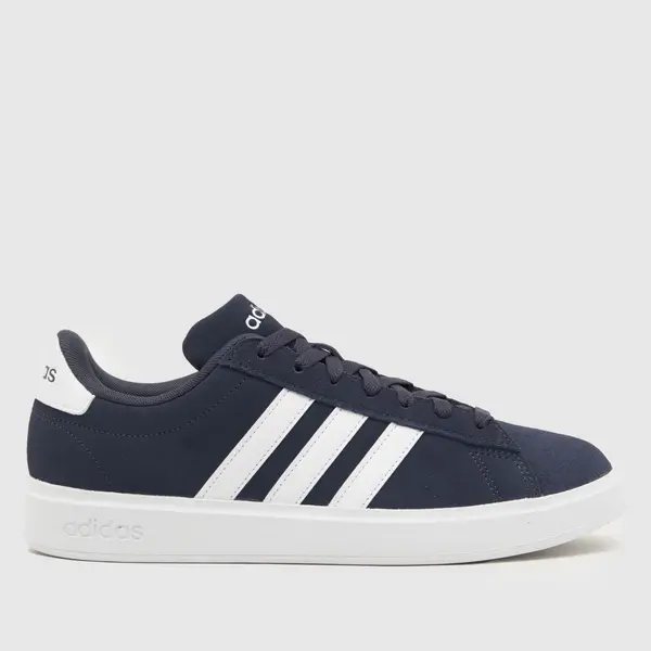 Image of adidas grand court 2.0 suede trainers in navy