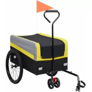 Image of Vidaxl - 2-in-1 xxl Cargo Bike Trailer & Trolley Yellow Grey and Black Multicolour