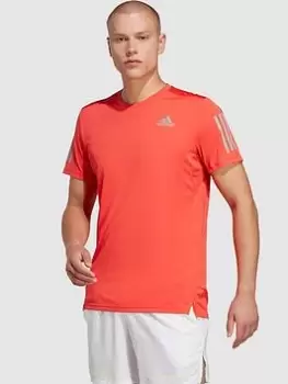 Image of adidas Performance Own The Run T-Shirt - Red, Red Size M Men