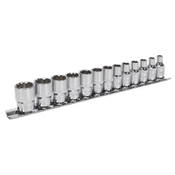 Image of Genuine SEALEY AK69813 Socket Set 13pc 1/4Sq Drive Total Drive®