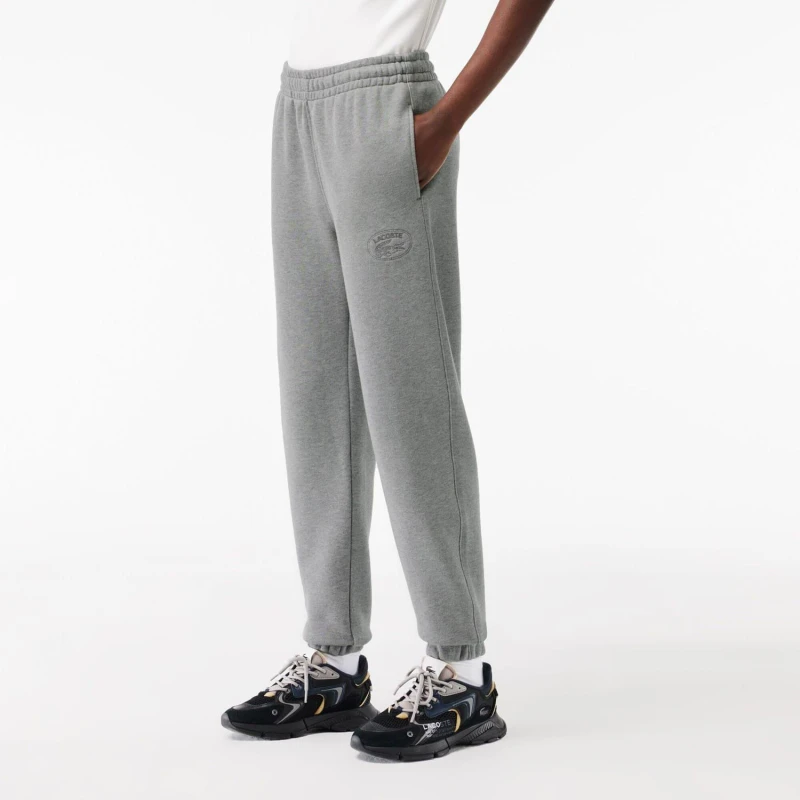 Image of Lacoste Straight Leg Embroidered Sweatpants Grey female 8