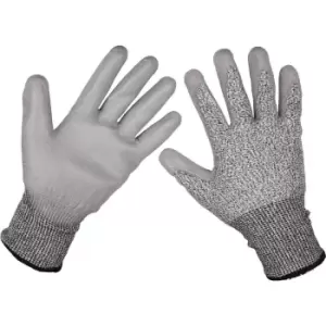 Image of PAIR Large Anti-Cut PU Gloves - Coated Palm for Added Grip - Abrasion Resistant