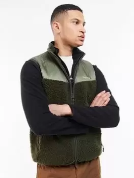 Image of Barbour Hopsen Fleece Gilet, Olive, Size S, Men