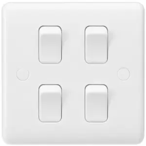 Image of MLA Knightsbridge Curved Edge 10AX 4 Gang 2-Way Switch (On Single Plate) - CU4101