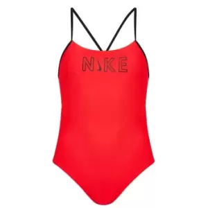 Image of Nike Cutout Swimsuit Womens - Red