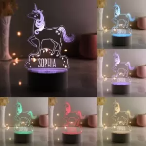 Image of Personalised Unicorn Colour Changing Night LED Light White