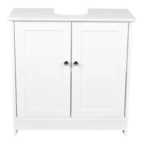Image of White Wooden Bathroom Vanity Unit