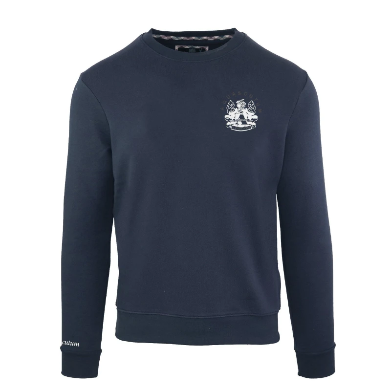 Image of Aquascutum Mens Roundnk Sweat Crew Sweatshirt Crew Sweaters Small Blue 52234318350