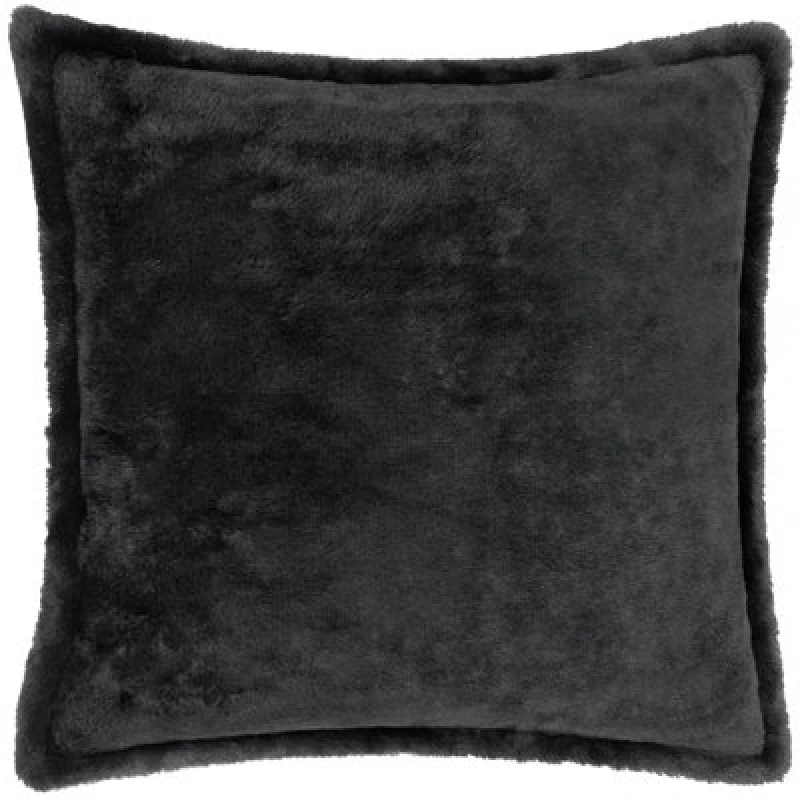 Image of Furn Furn Kallu Plush Faux Fur Cushion in Black Size: 45cm x 45cm Black 45cm x 45cm Unisex 5025532815095