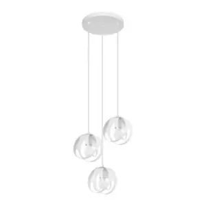 Image of Tulos Cluster Pendant Ceiling Light, White, 3x E27