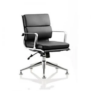 Image of Executive Chair Savoy Medium Back Black Bonded Leather With Arms With Chrome Glides